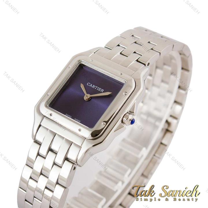 ساعت کارتیر زنانه سیلور صفحه سرمه ای مدیوم Cartier-4368-L